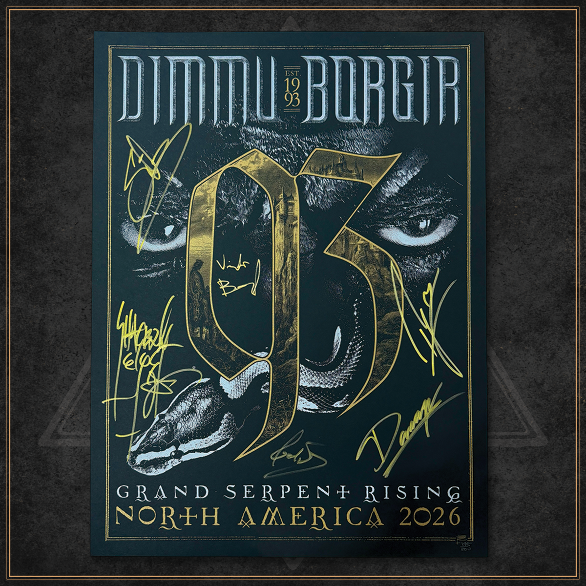 Dimmu Borgir AUTOGRAPHED 2026 US Silkscreened Tour Poster