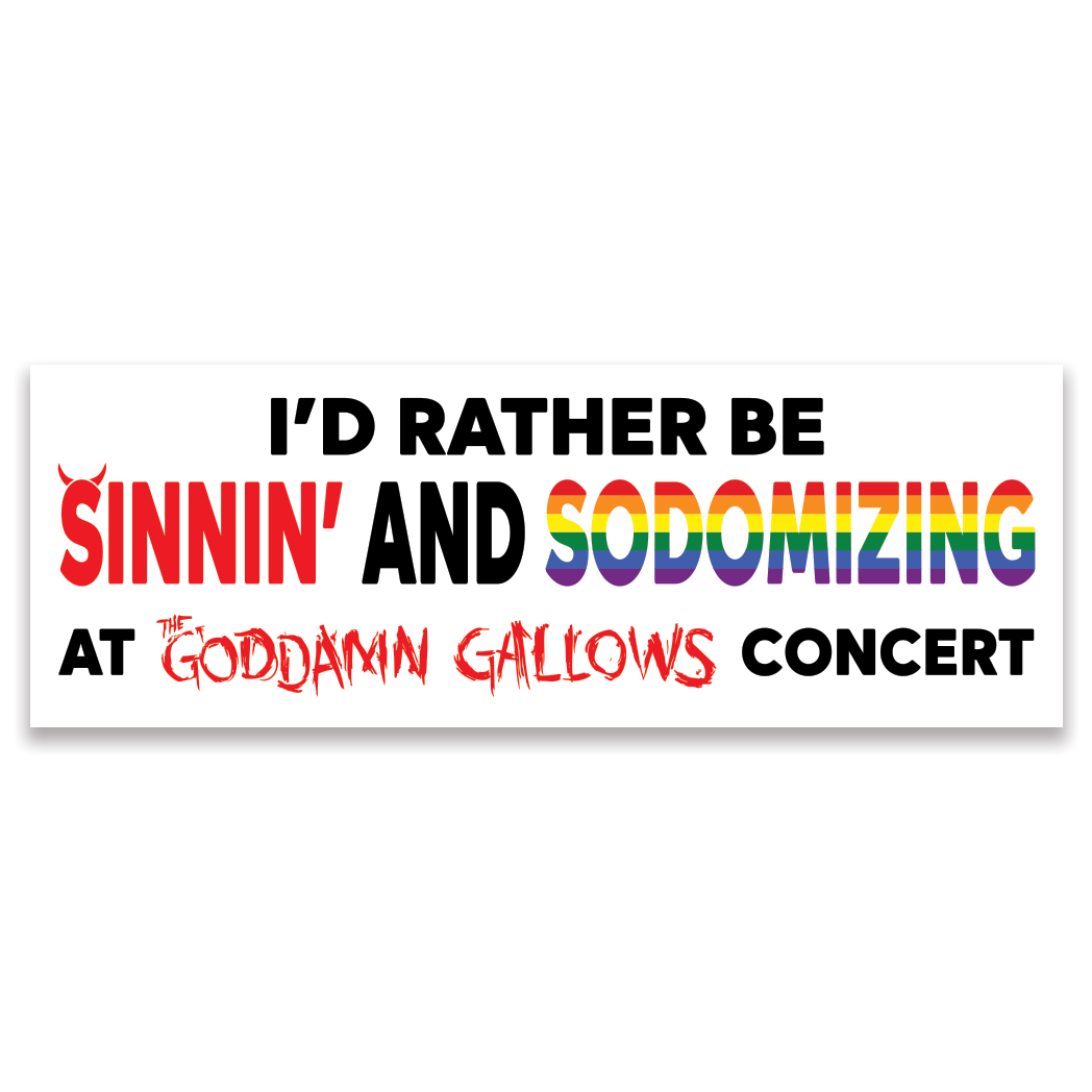 Goddamn Gallows Bumper Stickers (Buy 2 Get 1 Free)