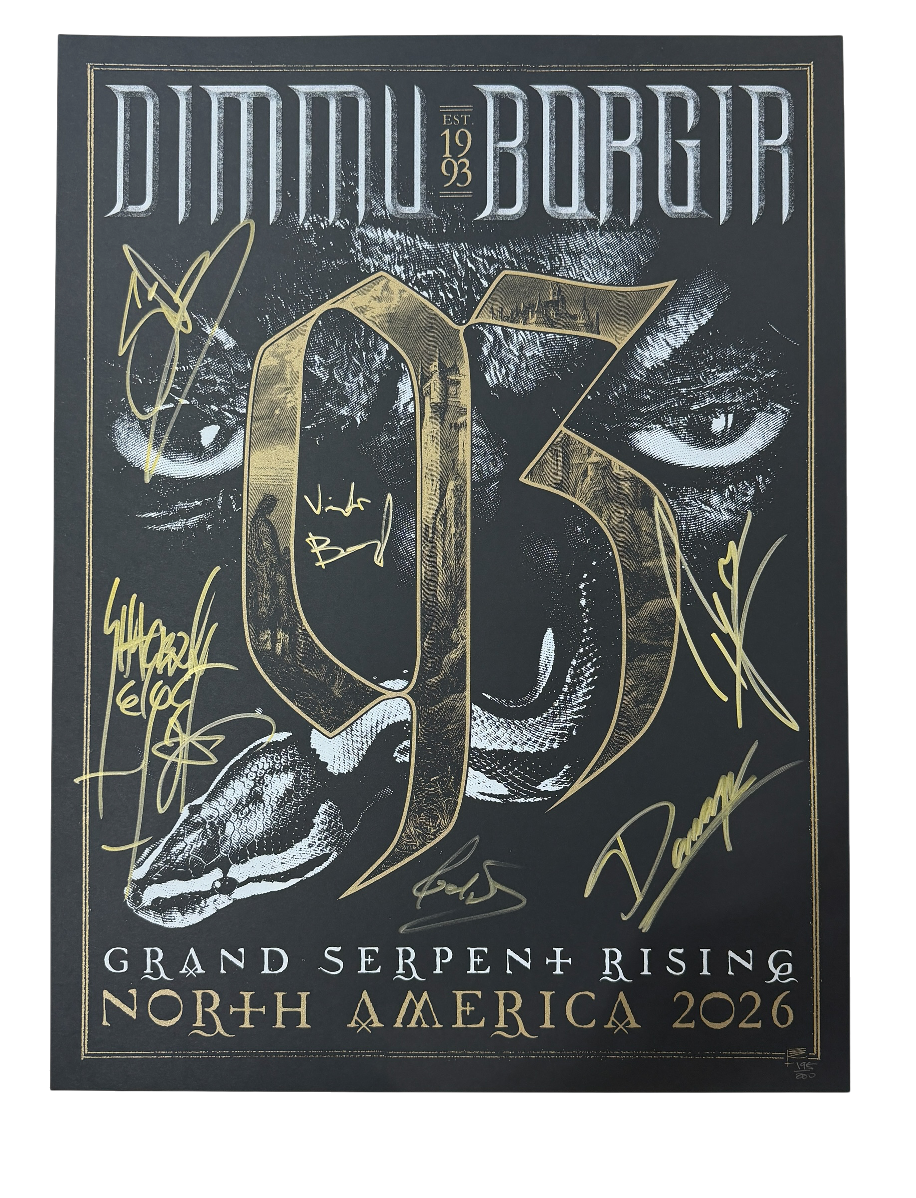 Dimmu Borgir AUTOGRAPHED 2026 US Silkscreened Tour Poster